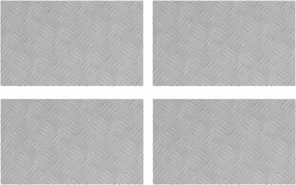 vidaXL Lépcsőfok Négyszögletes 4 pcs Ezüst 50 x 30 cm Alumínium