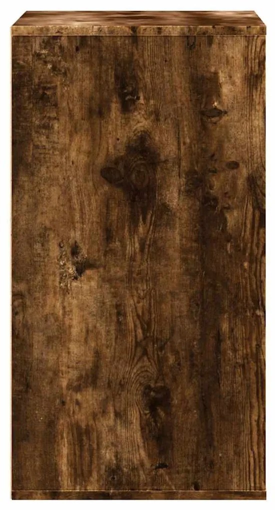 füstös tölgy színű szerelt fa fiókos sarokszekrény 60x41x76 cm