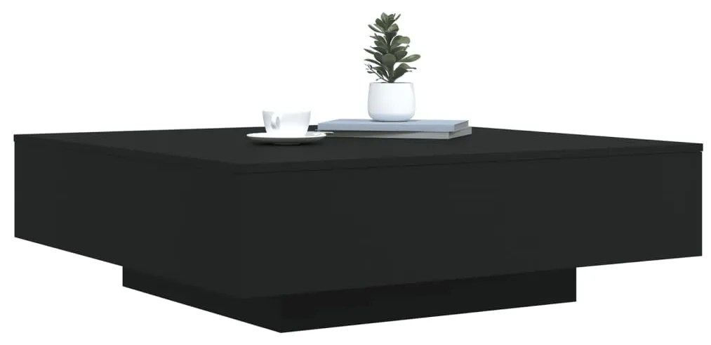 Fekete szerelt fa dohányzóasztal 100 x 100 x 31 cm