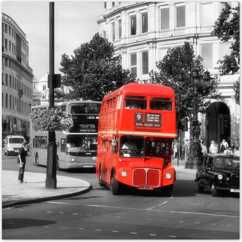 Poszterek 30x30 Piros busz