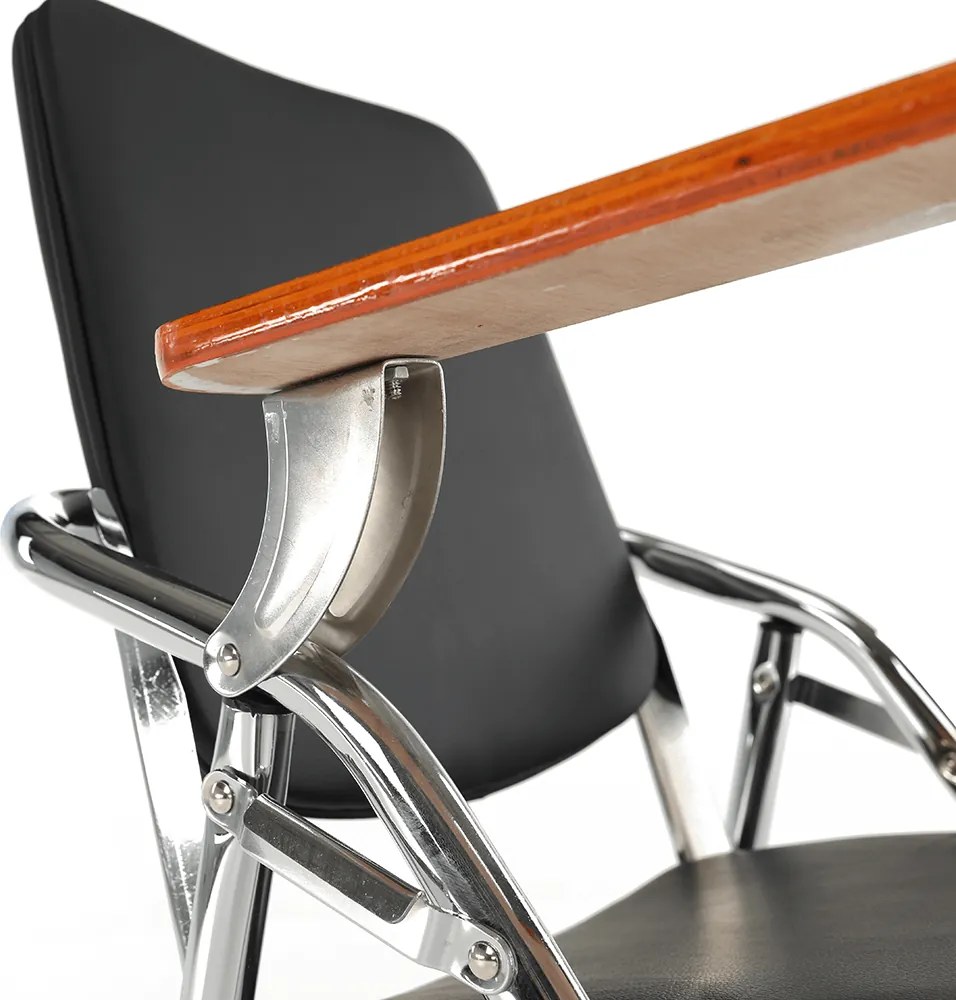 Írólapos szék, fekete/natúr, SONER