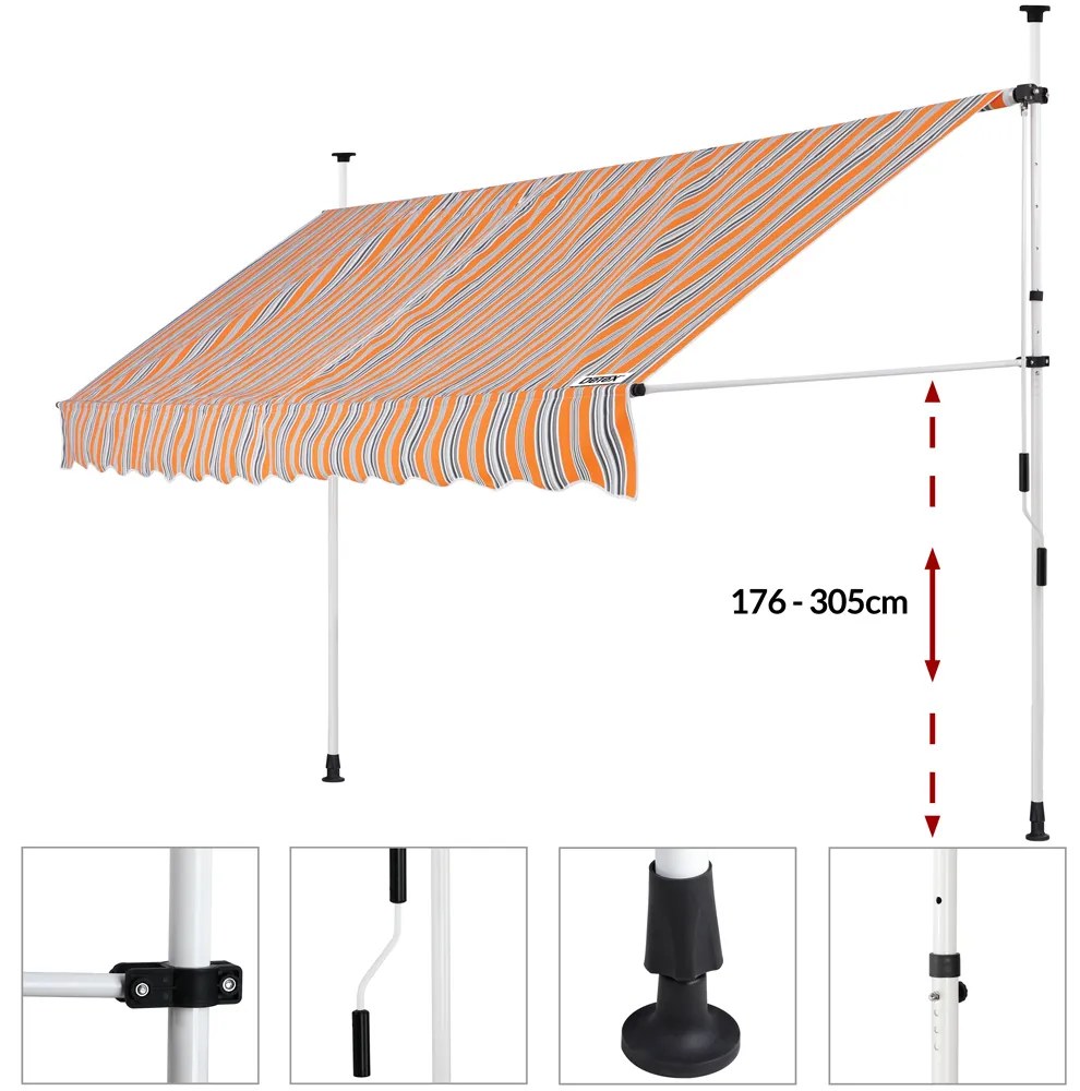 Detex® Narancssárga-kék napellenző - 400cm