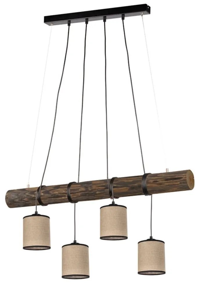 Spot-Light 68859456 - Kábelre függesztett csillár NEGRO 4xE27/25W/230V fenyő