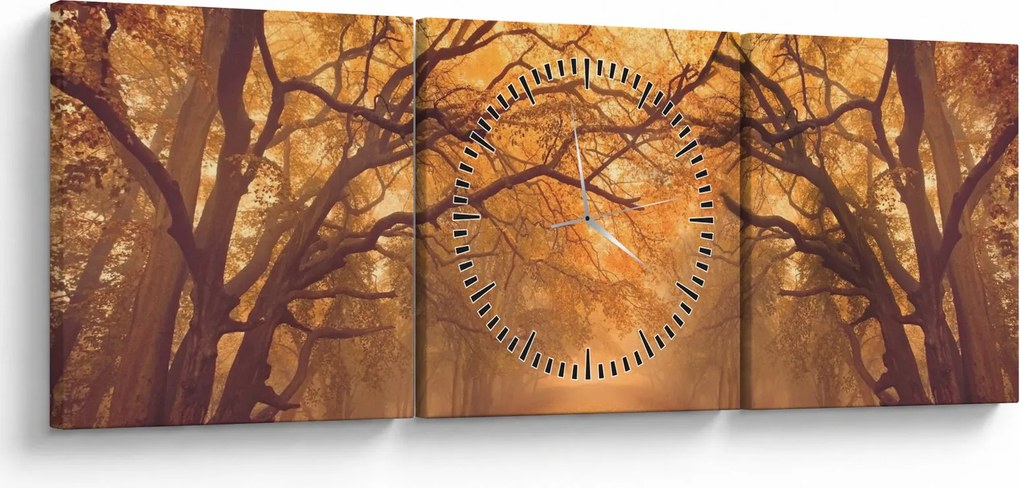 Egy út képe egy őszi tájon (órával) (90x30 cm)