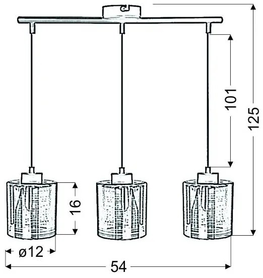 Csillár zsinóron COX 3xE27/60W/230V arany
