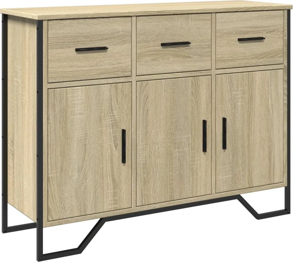 vidaXL sonoma tölgy színű szerelt fa tálalóasztal 97 x 32,5 x 74,5 cm