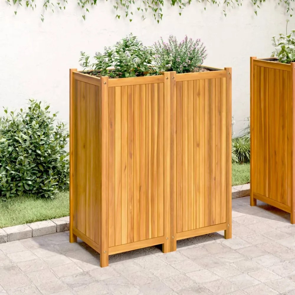 tömör akácfa kerti virágtartó béléssel 84 x 42 x 100 cm