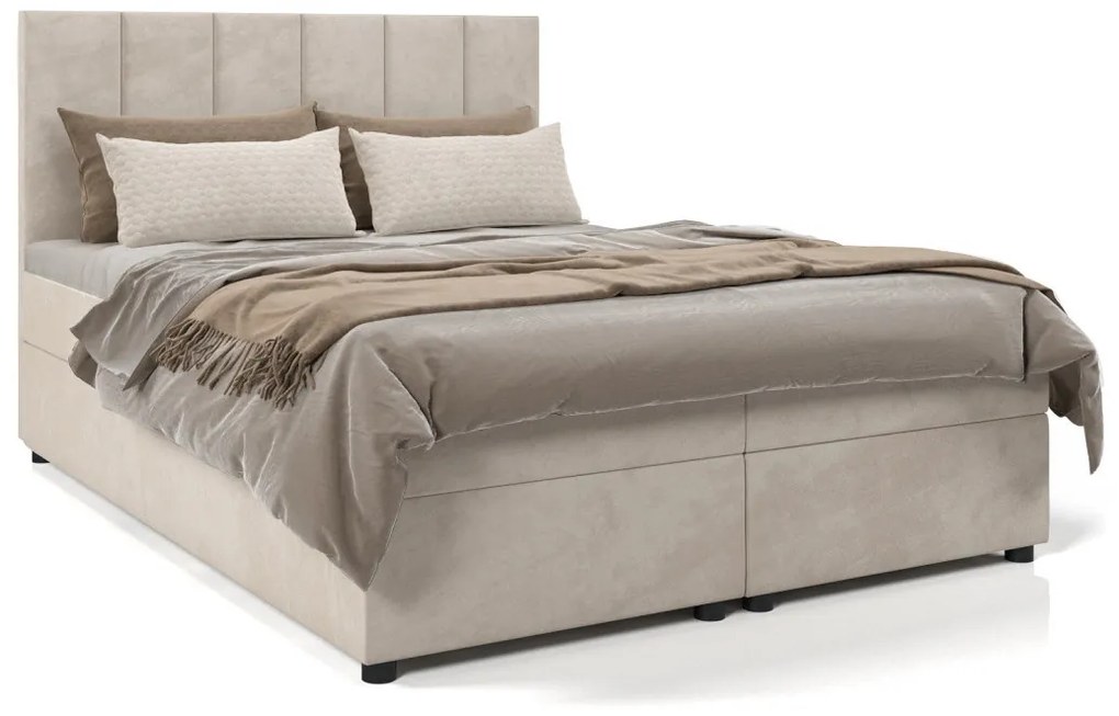 DELTA hotel ágy - 200x200, világosszürke