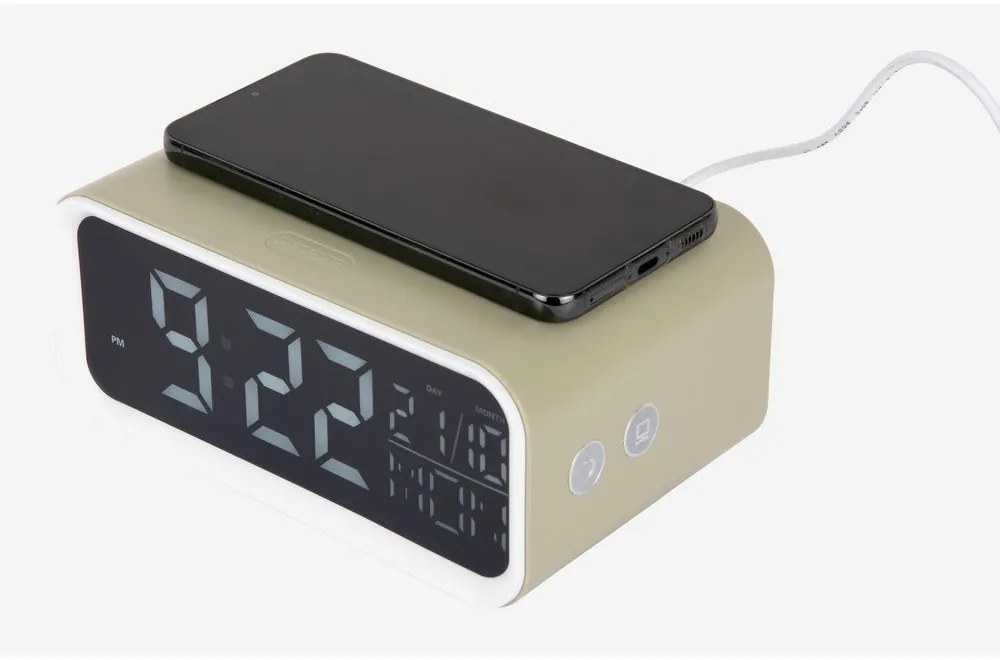 Digitális ébresztőóra vezeték nélküli töltővel Chunky LED – Karlsson