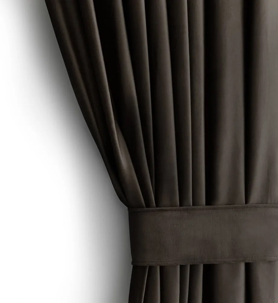 Barna bársony dimout (részleges sötétítő) függöny 140x270 cm – Restilo