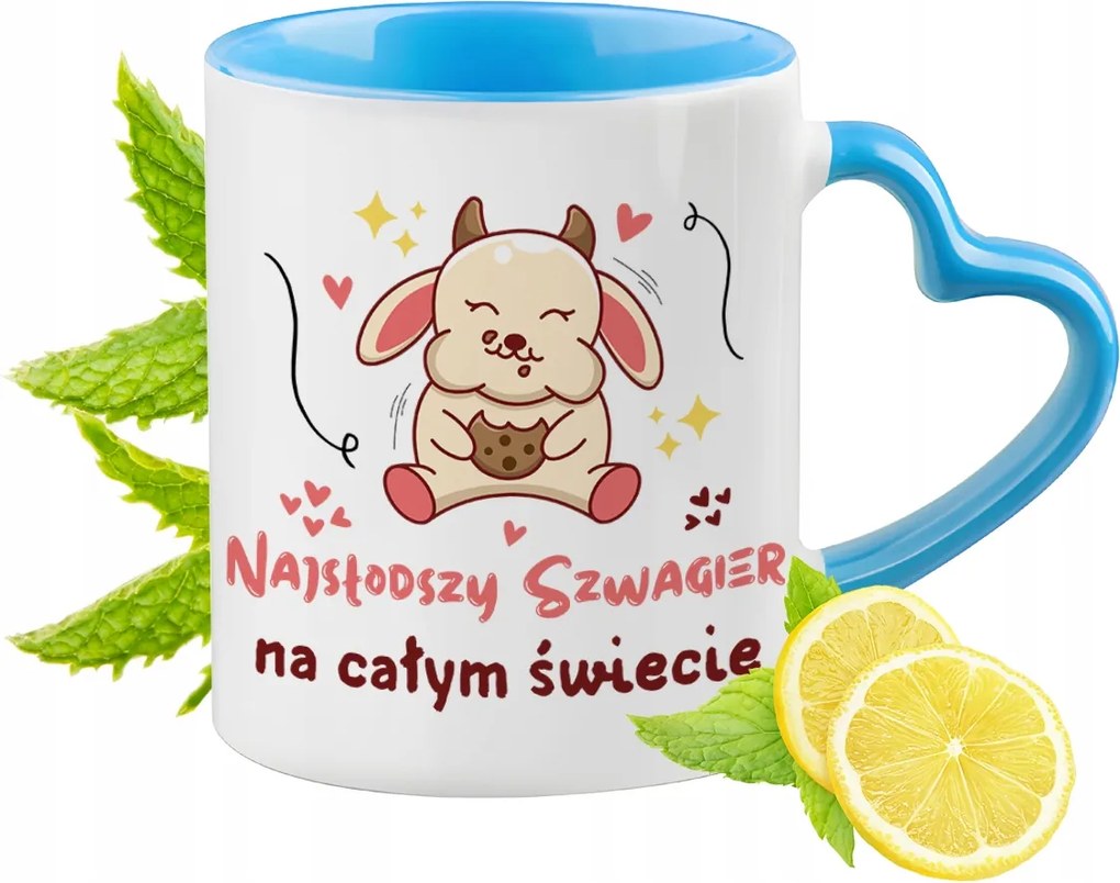 Sógornak Kék Bögre Szív Alakú Füllel Kávé Ajándék