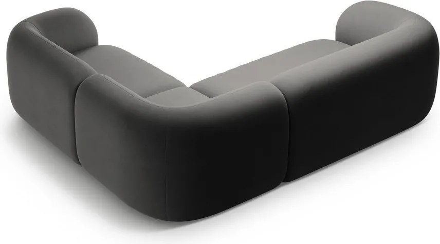 Sötétszürke bársony sarokkanapé (jobb oldali-L alakú) Kate – Micadoni