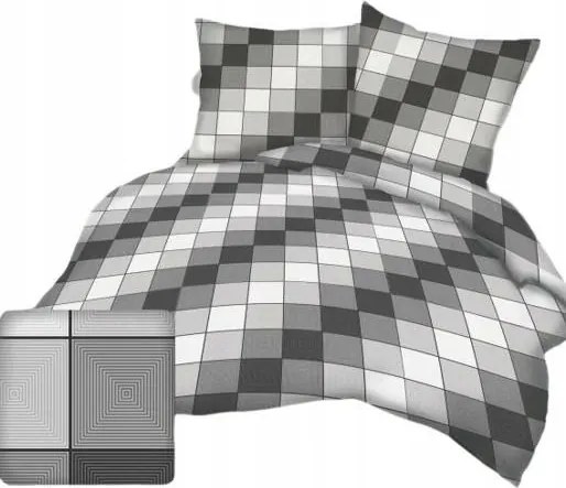 Fakéreg párnahuzat 40x40 kockás geometria szürke grafit