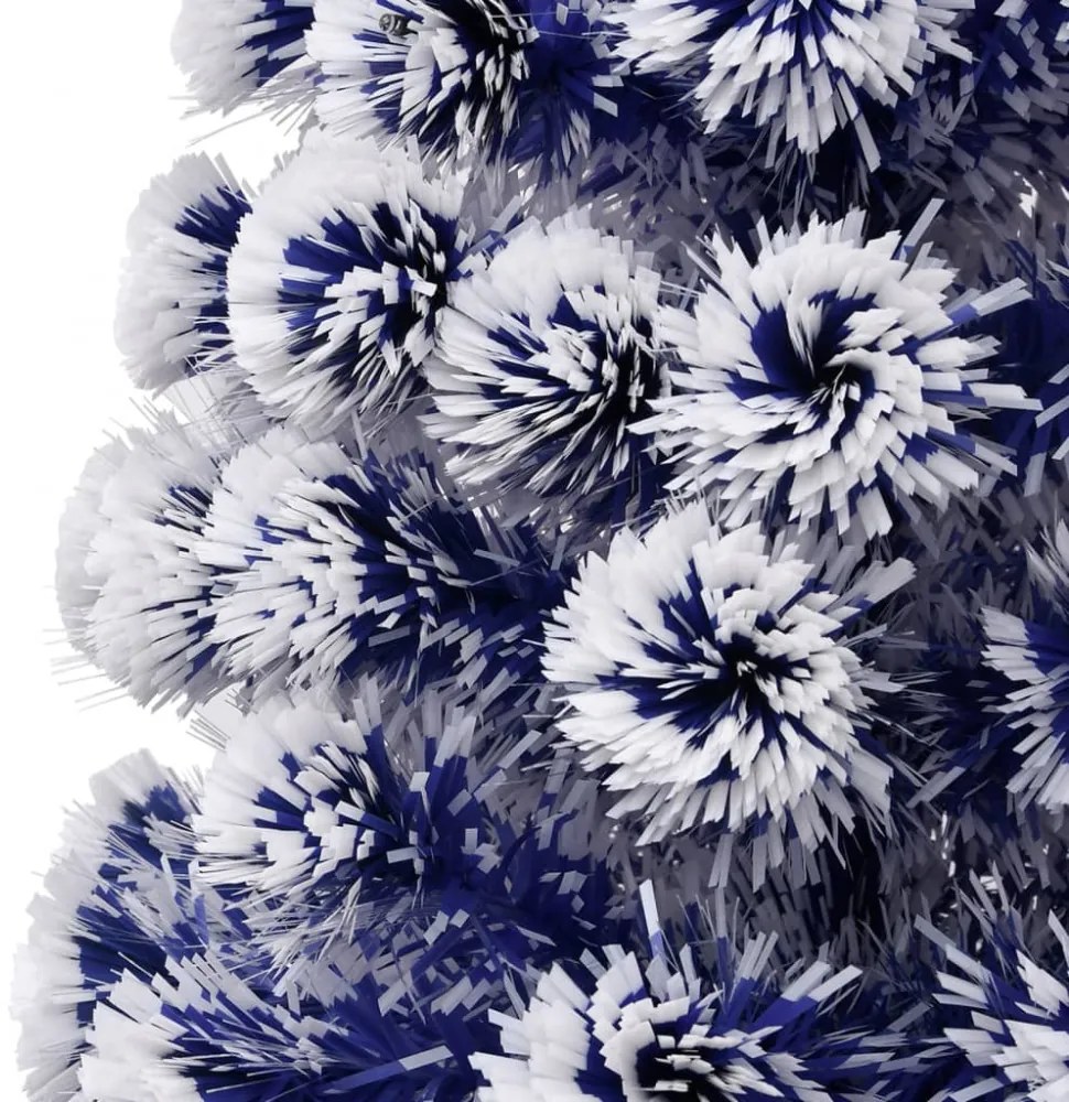 fehér és kék száloptikás megvilágított műkarácsonyfa 210 cm