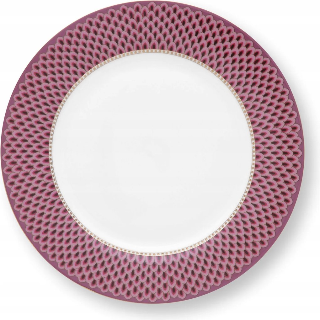 Ebédlő tányér Flower Festival Scallop Dark Pink PiP Studio, 26.5 cm