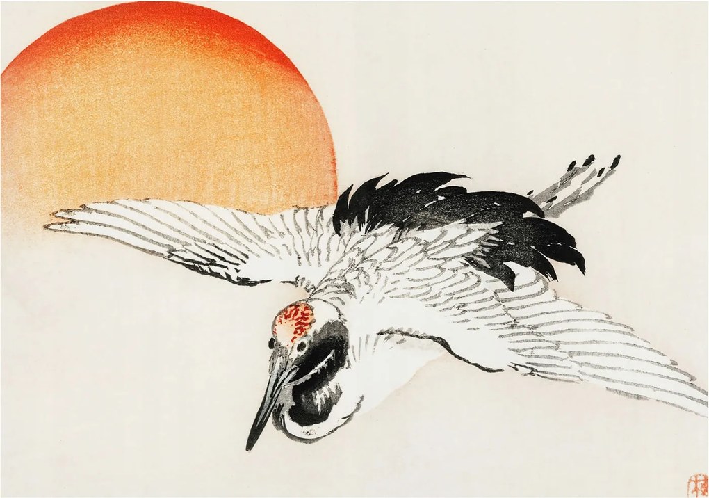 Fotótapéta Fali tapéta Hálószoba Nappali Elegáns daru 208x146 Ragasztó