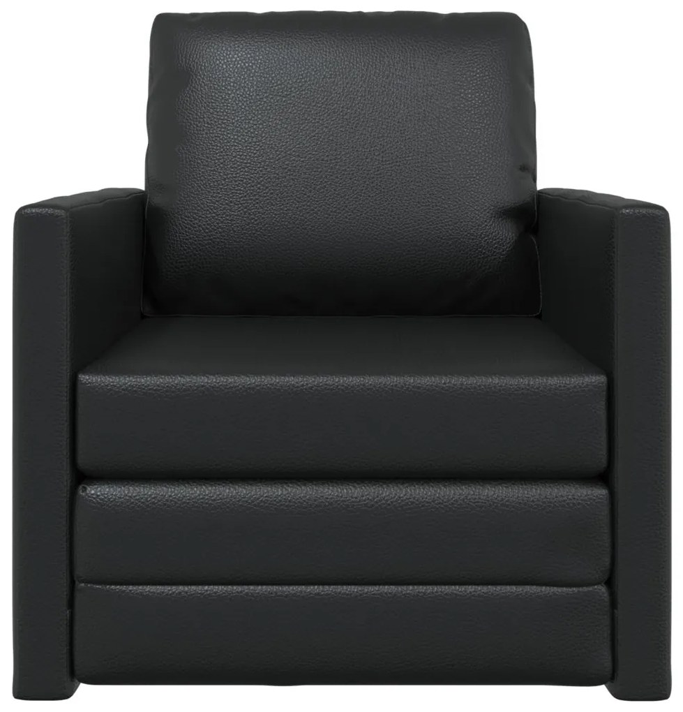 vidaXL Floor Sofa Bed 2-in-1 Fekete 74x77x81 cm Műbőr