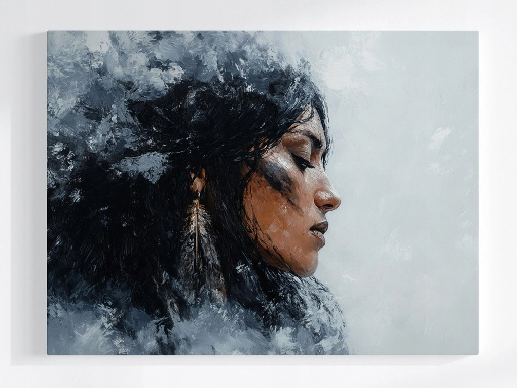 Poszter Nő Indián Portré Etno Művészet Usa 100x75