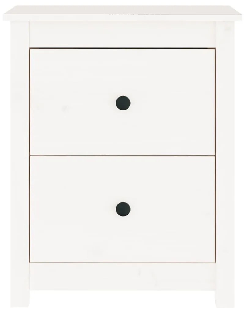 fehér 2 darab tömör fenyőfa éjjeliszekrény 50x35x61,5 cm