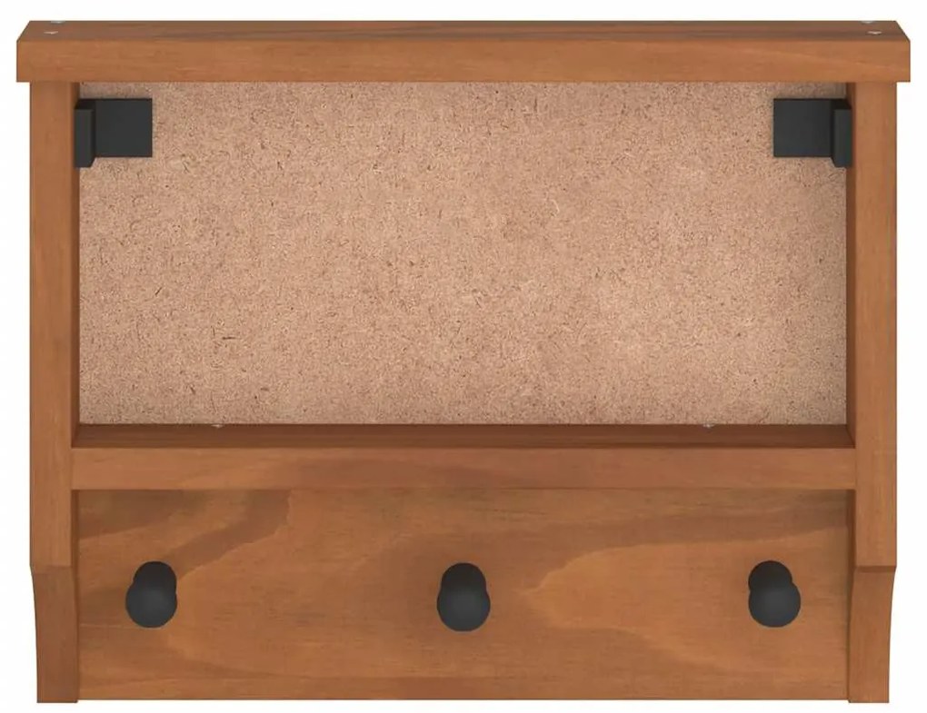 SANDNES tömör fenyőfa falra szerelt kabátállvány 45x12x35 cm