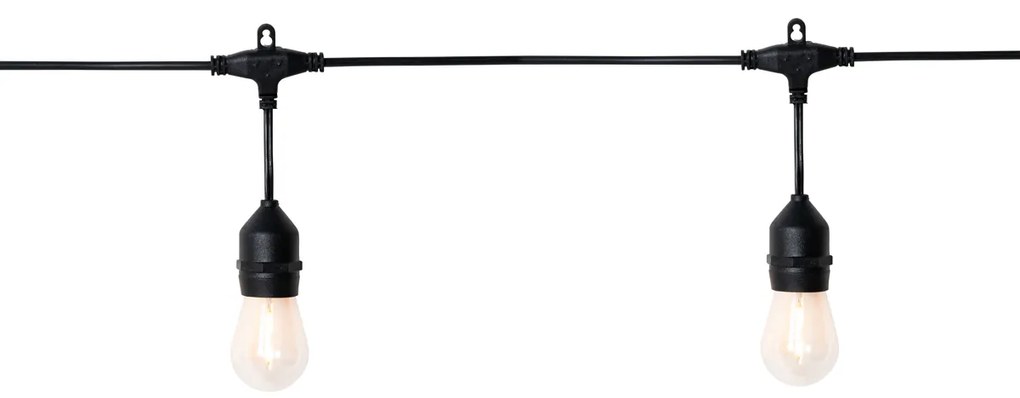 Kültéri lámpafüzér 10m LED-del, 10 lámpa, napelemes - Russell