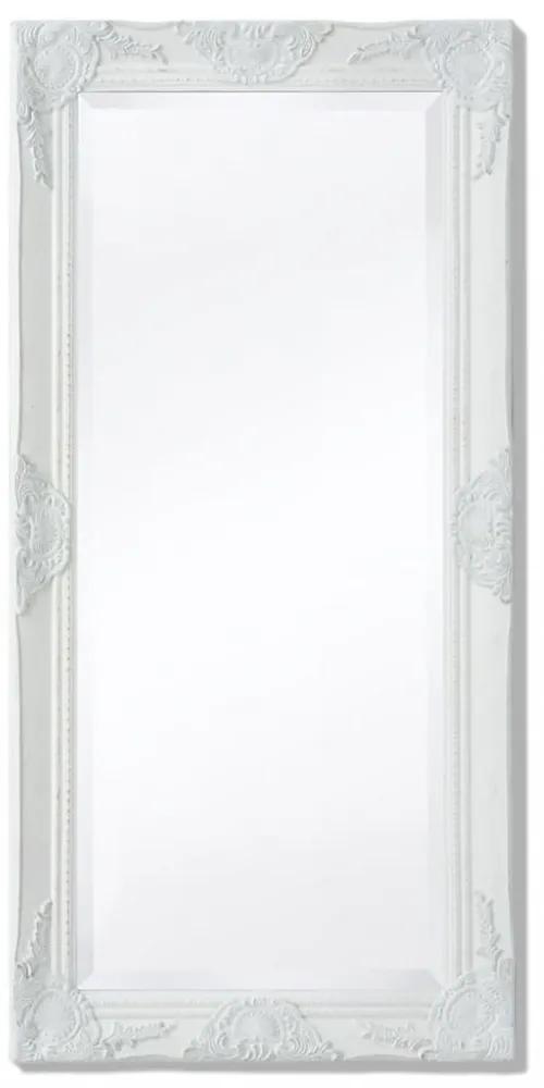 Barokk stílusú fali tükör 100x50 cm fehér