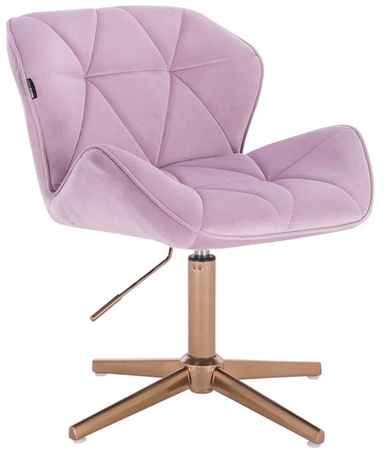 HR111CROSS Halványlila modern velúr szék arany lábbal