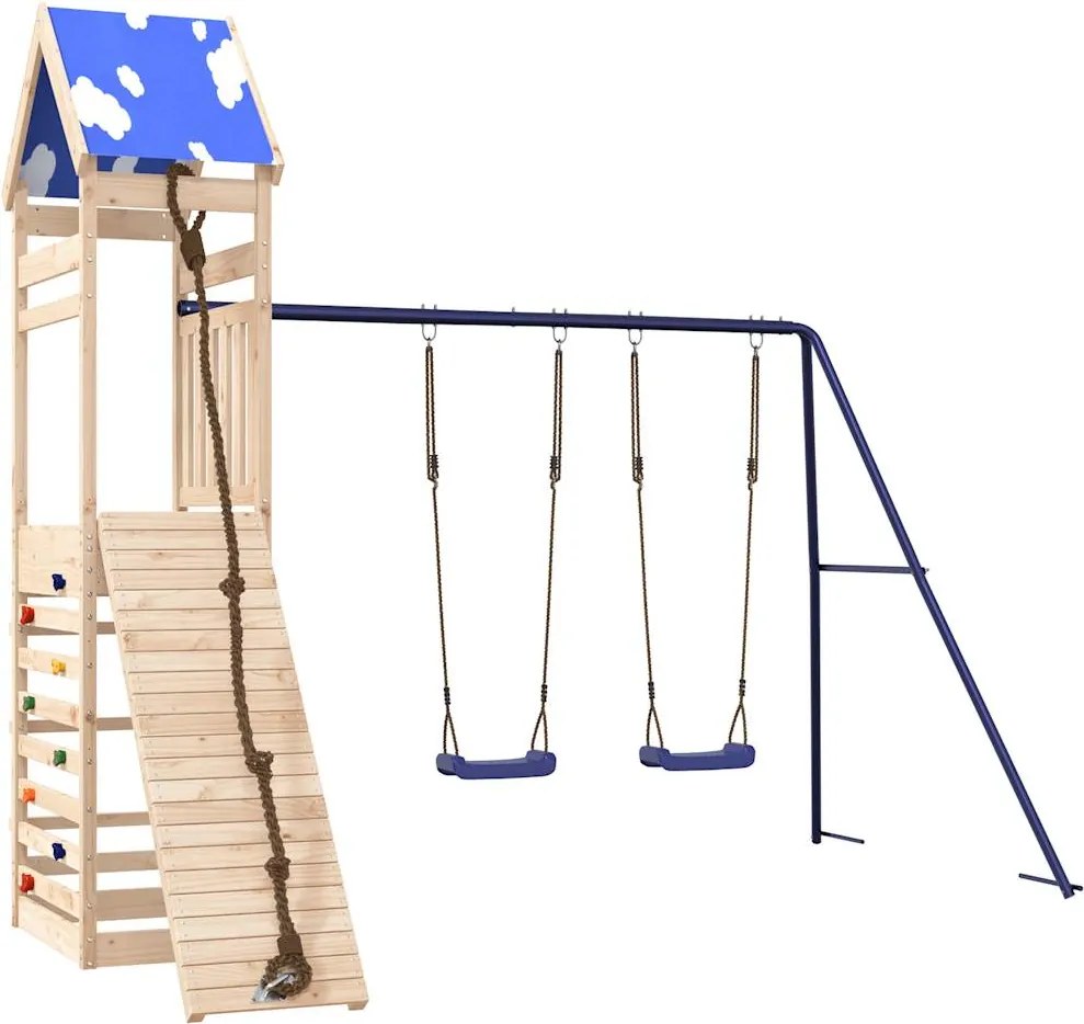 vidaXL tömör fenyőfa kültéri játszószett