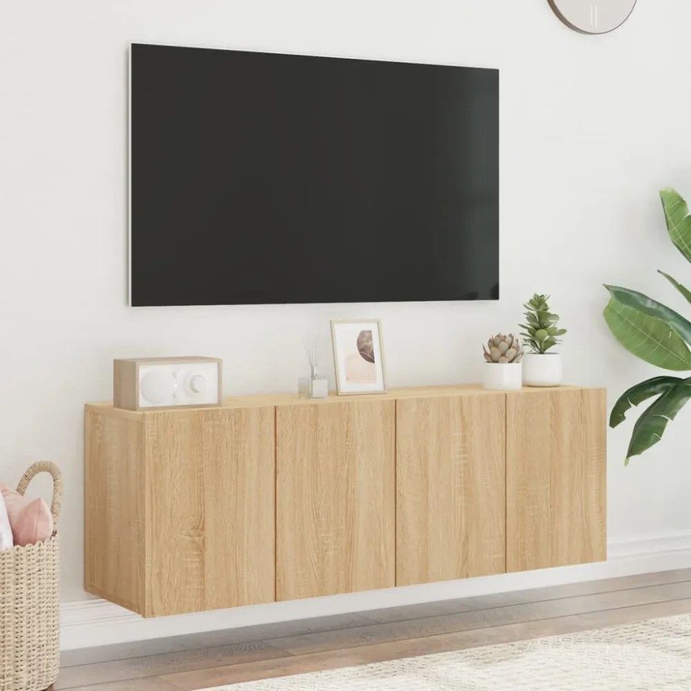 2 db sonoma tölgy színű fali TV-szekrény 60 x 30 x 41 cm