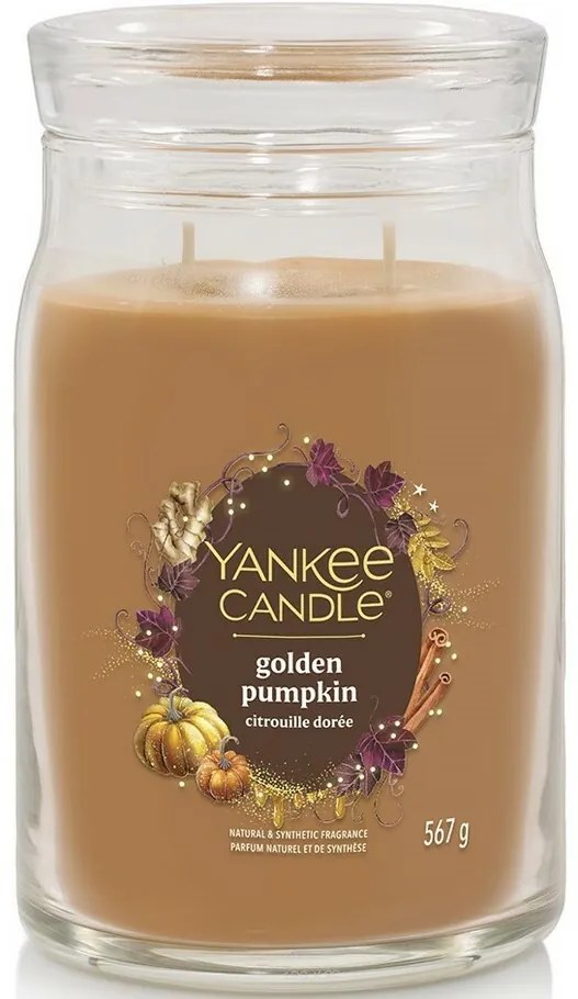 Yankee Candle Signature Golden Pumpkinillatgyertya, nagy, 567 g, L