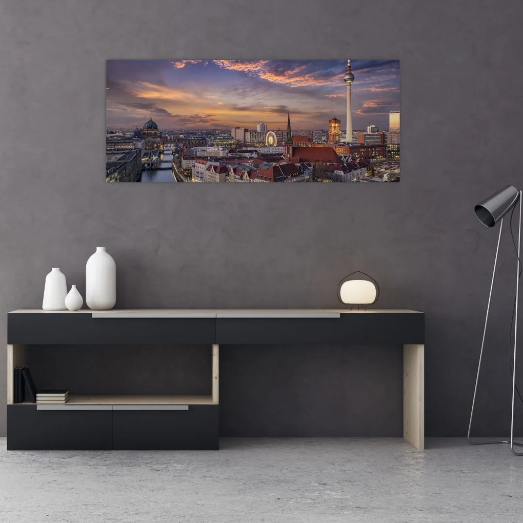 Kép - Naplemente Berlin felett (120x50 cm)