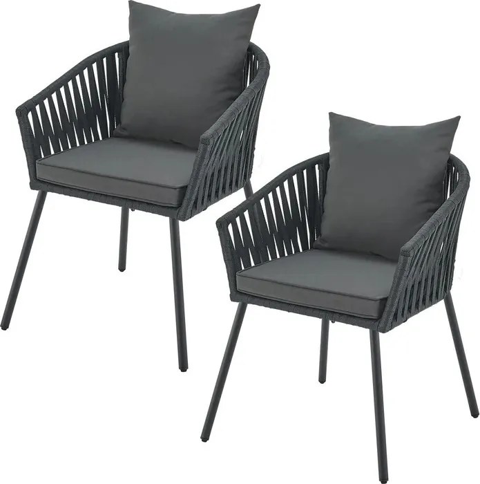 Juskys Fém fotel 2 db - antracit