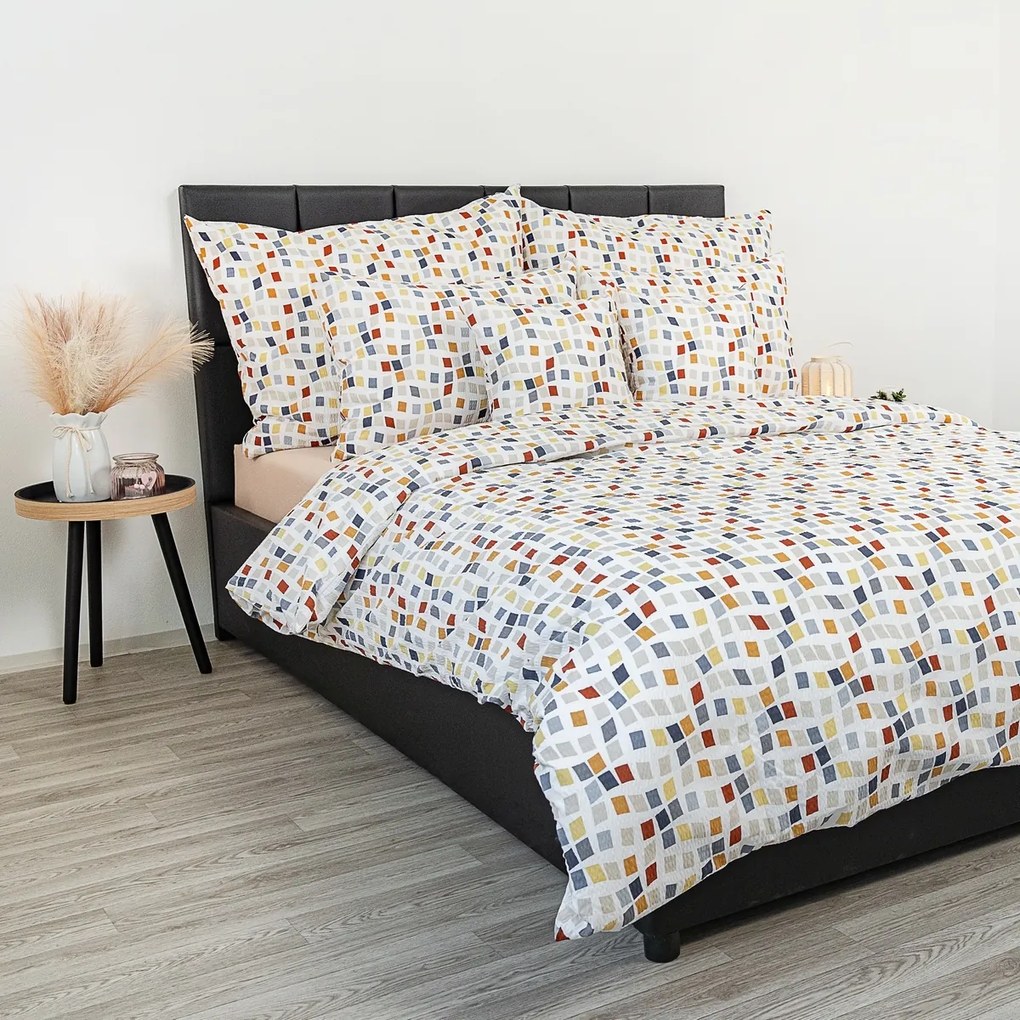 Kvalitex Krep lepedőhuzat Mozaika, 140 x 220 cm,70 x 90 cm, 140 x 220 cm, 70 x 90 cm