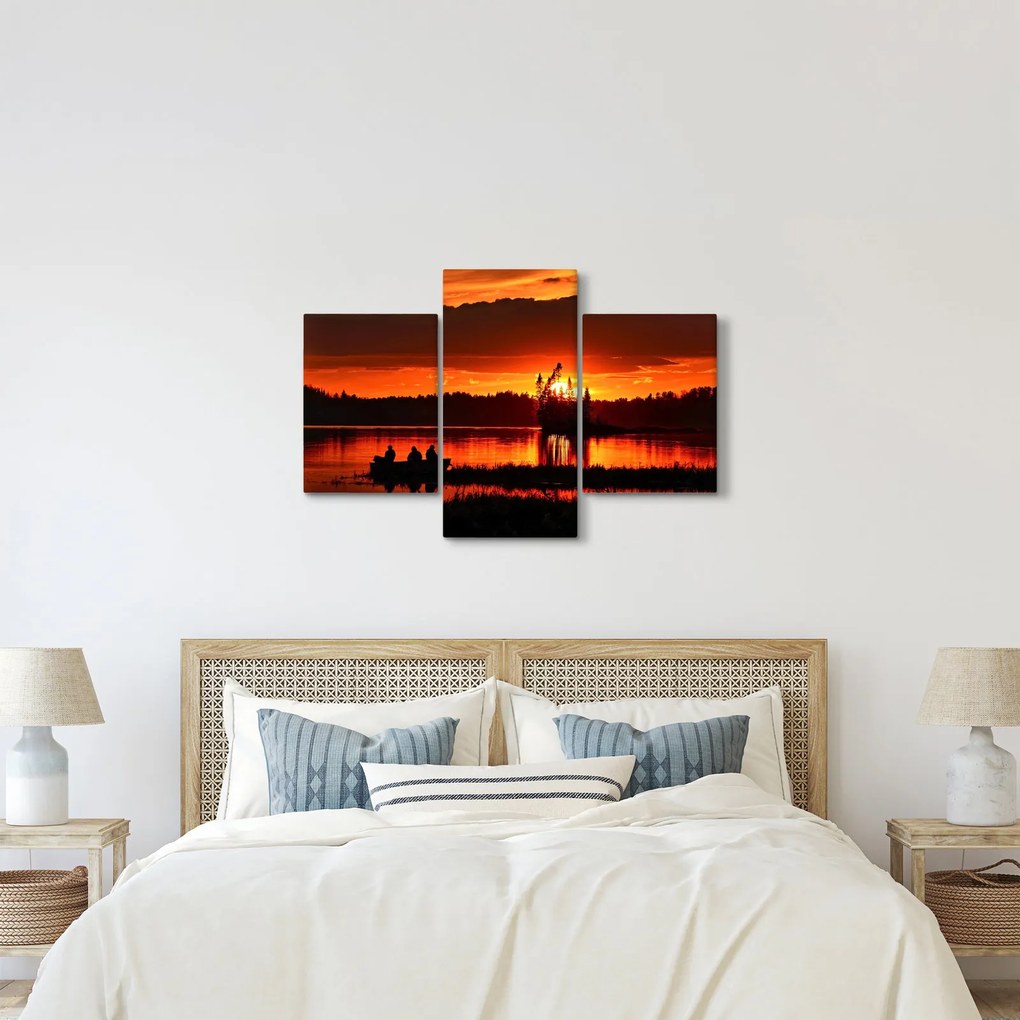 Kép - Halászok a tavon (90x60 cm)