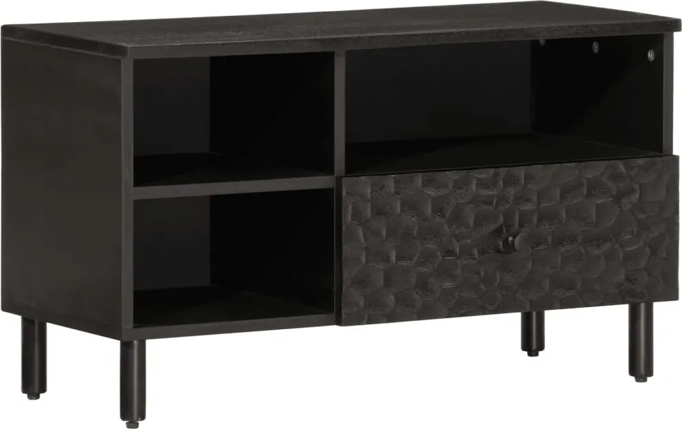 vidaXL fekete tömör mangófa TV-szekrény 80 x 33 x 46 cm