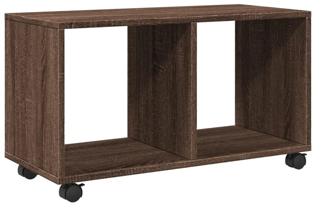 barna tölgy színű szerelt fa görgős szekrény 72 x 33 x 42,5 cm