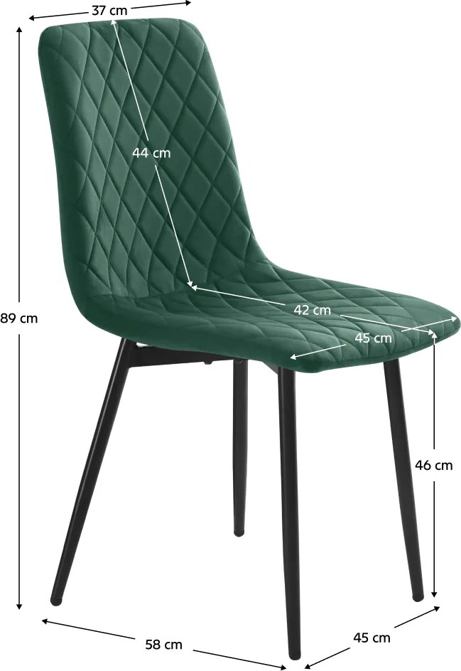Étkezőszék, smaragd Velvet szövet/fém, DAMIA TYP 2