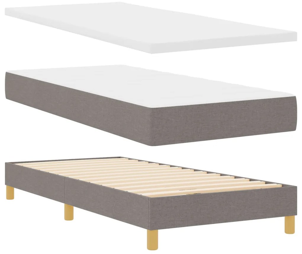 Box Spring Ágy Matraccal és LED Topszín 80x200 cm Textil