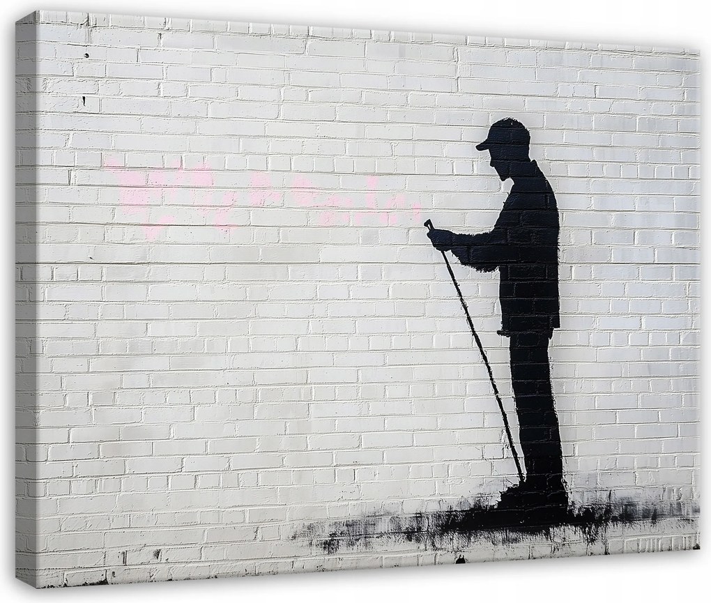 Vászonkép Nappali Hálószoba Konyha Absztrakt Banksy Szürke 120x80