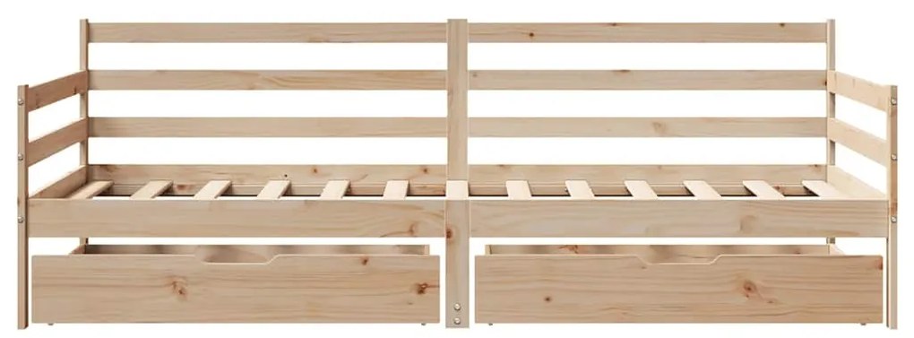 vidaXL tömör fenyőfa kanapéágy fiókokkal 90 x 190 cm