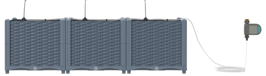 Kerti ültetők Világosszürke 120 x 40 x 37.5 cm Acél