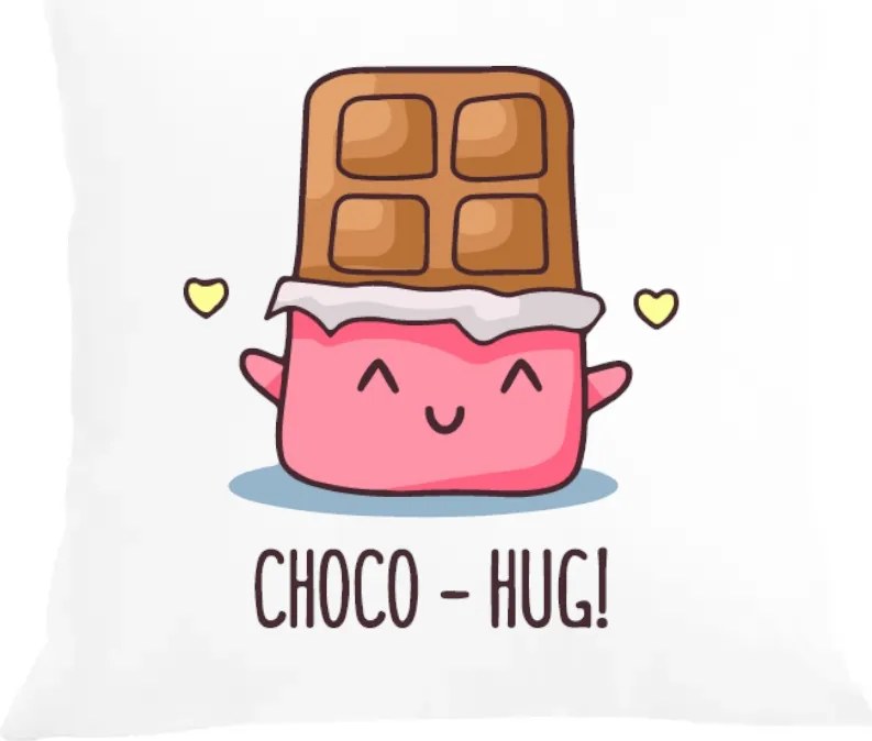 Párna párnahuzat nyomott mintás Csokoládé ölelés