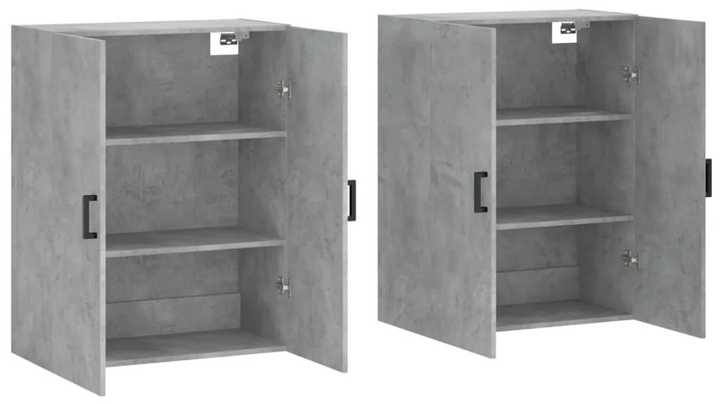 2 db betonszürke faliszekrény 69, x 34 x 90 cm
