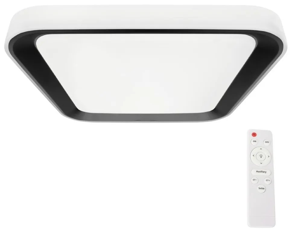 Milagro LED Dimmelhető mennyezeti lámpa QUADRO LED/66W/230V 3000-6000K fehér/fekete + távirányító MI2007
