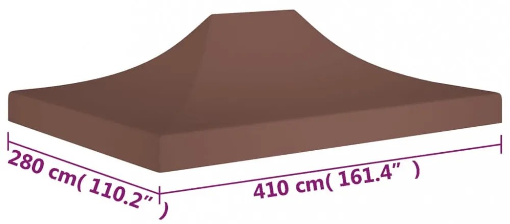 barna tető partisátorhoz 4 x 3 m 270 g/m²