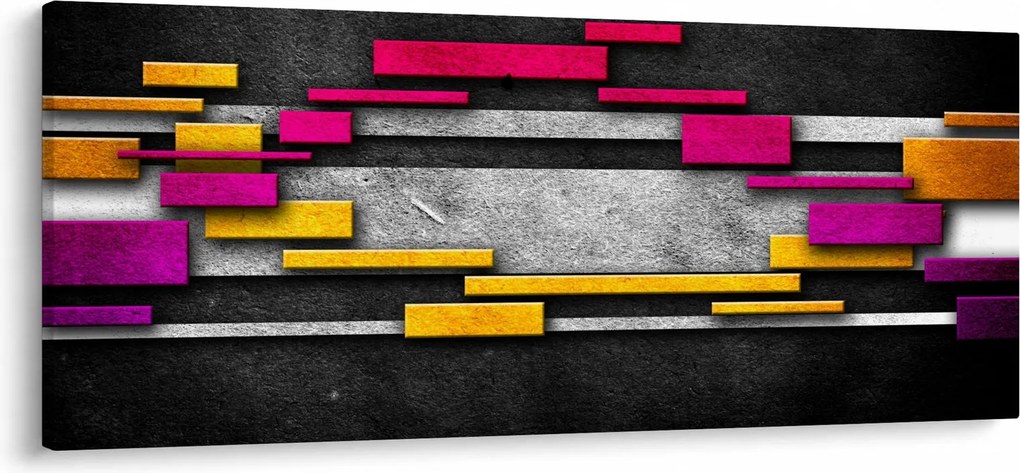 Egy kép a színes absztrakció fekete alapon (120x50 cm)