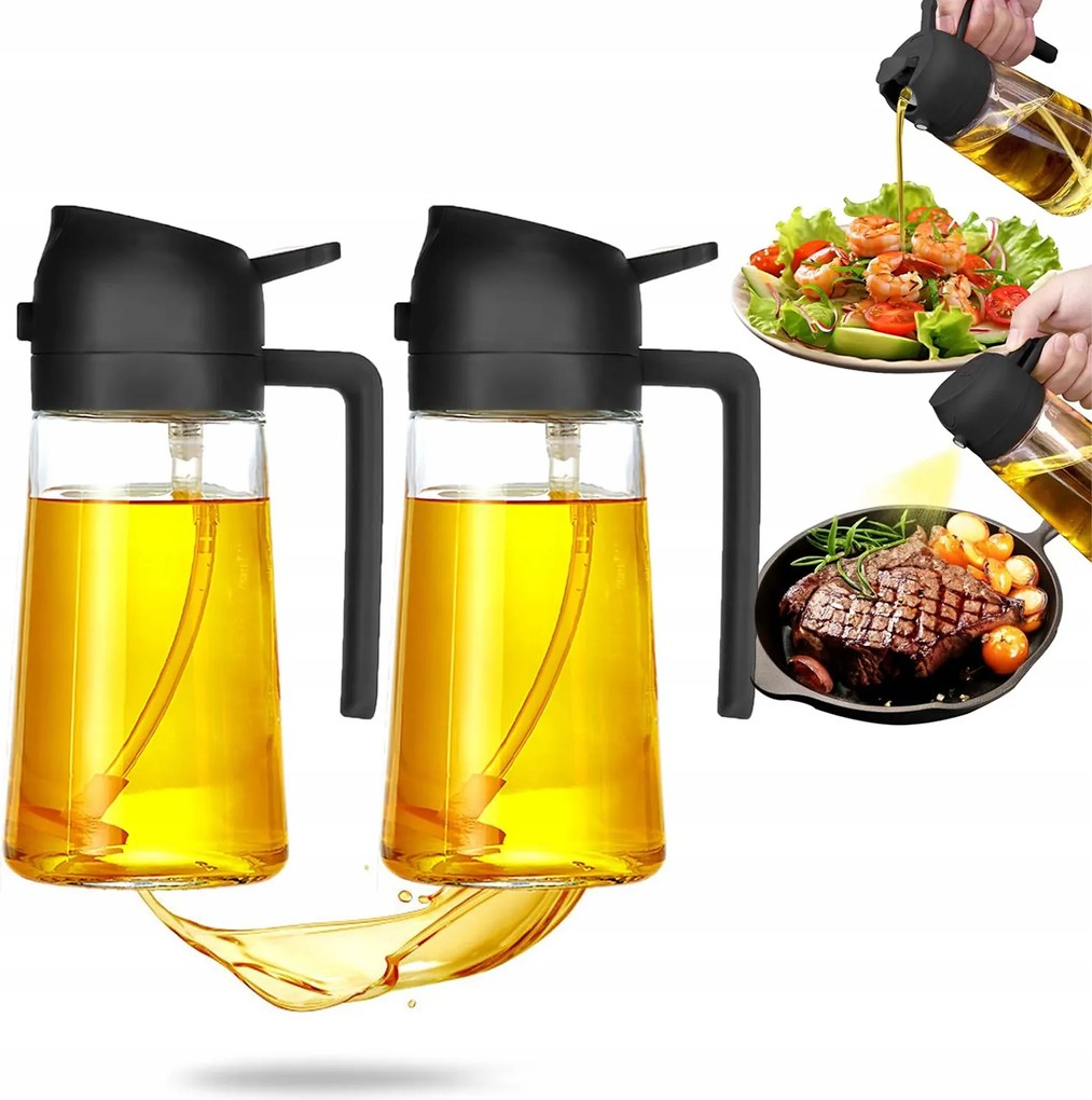 2db Ecet Olaj Szórófej 2IN1 Üveg Grill Főző Alsó