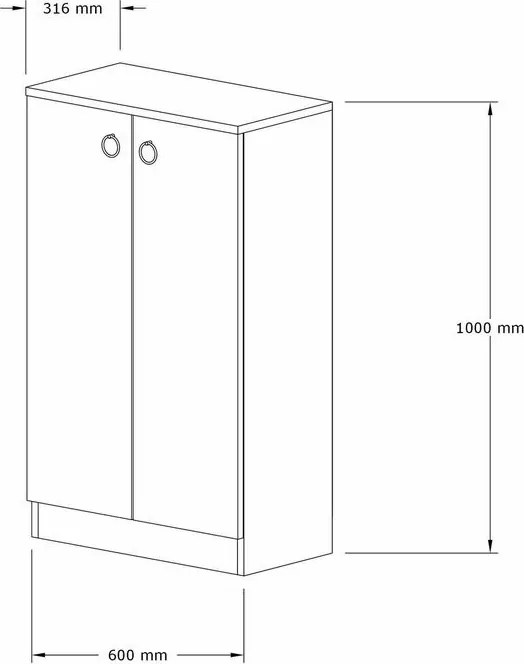 Defne Sapphire Oak cipősszekrény