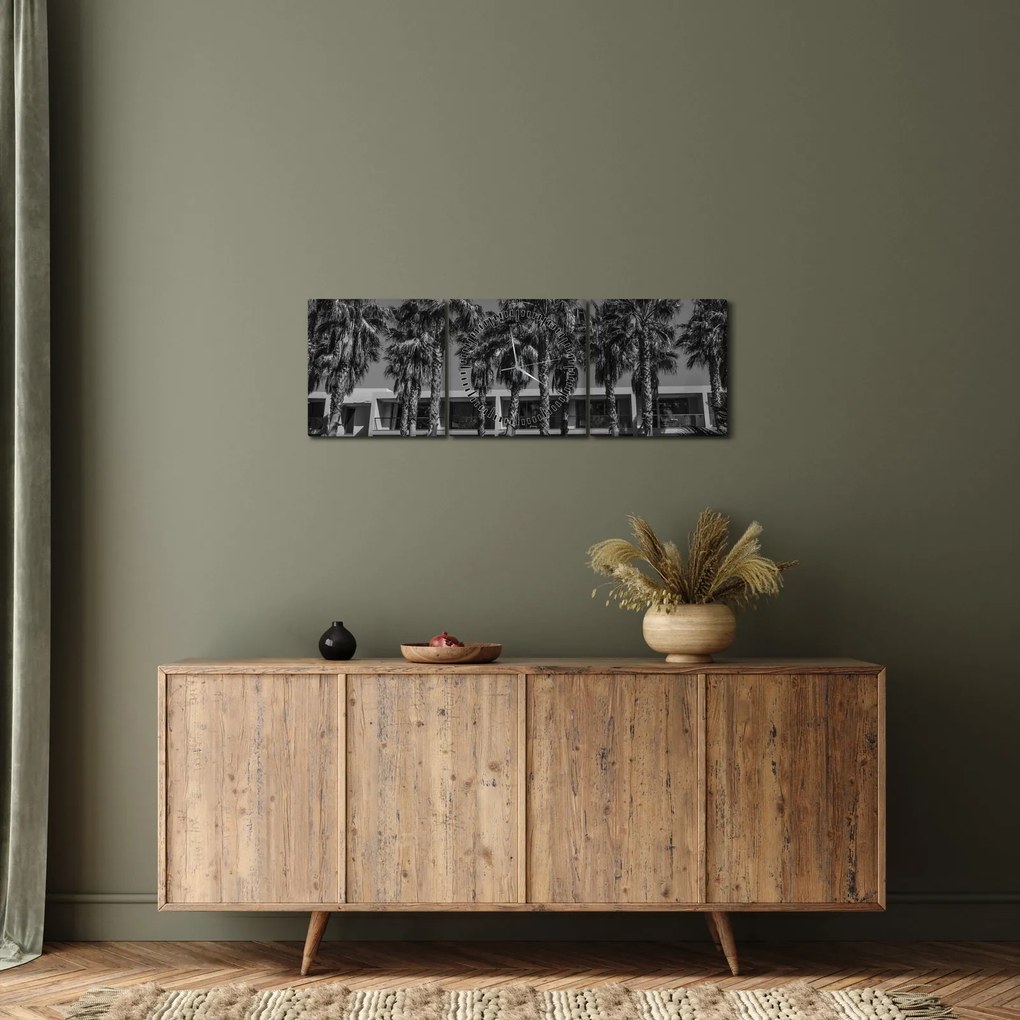 Kép - retro piros autó (órával) (90x30 cm)