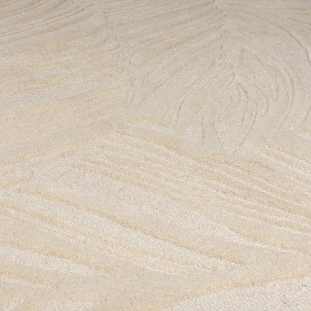 Bézs gyapjú szőnyeg 200x290 cm Lino Leaf – Flair Rugs